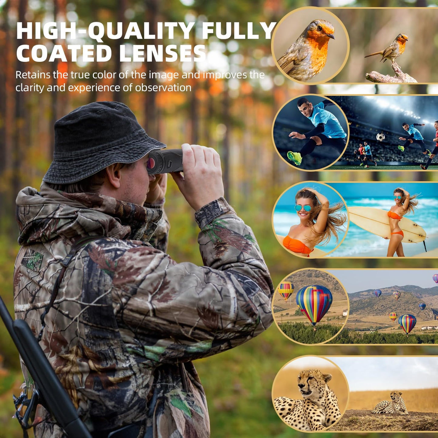 Premium ED HD Binoculars 10x42 for Adults, Waterproof & Fogproof with Magnesium Alloy Body, BAK4 Prism - High Power Binoculars for Bird Watching, Hunting, Travel & Outdoor Sports, Compact