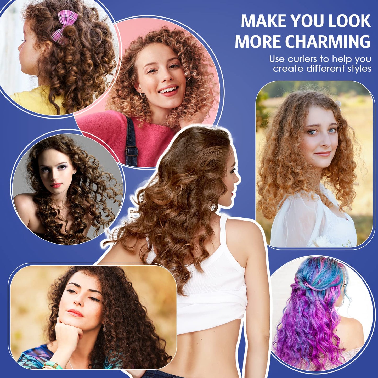 Chuangdi 20 Pcs Flexible Curling Rods Twist Foam Hair Rollers Soft Foam Hair Rods Rollers Curlers and Pintail Comb for Women Lon