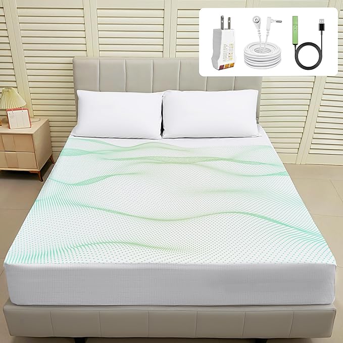 Grounding Sheets Twin XL,90% Cotton+10% Pure Silver Fiber,Grounded Bed Sheet,Deep Pocket Bare Earth Grounding Sheet,Miracle Earth Sheets Well Bedding for Better Sleep & Wellness (White,39"x80"x15")