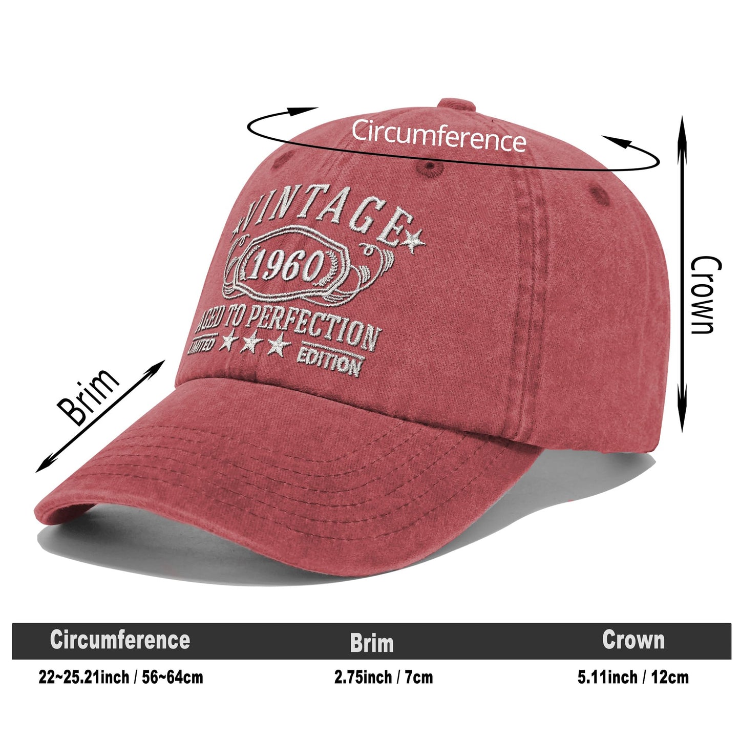 65th Birthday Gifts for Women Wife Grandma,1960 for 65 Year Old Vintage Baseball Hat, Turing 65th Parents