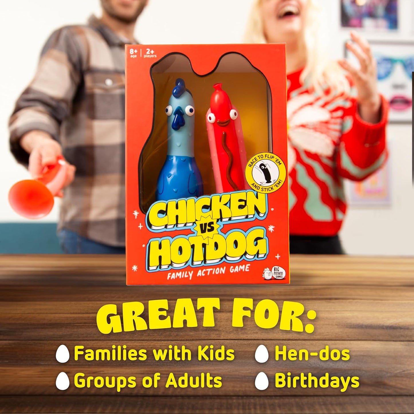 Herd Mentality & Chicken vs Hotdog Bundle | Funny Family Party Games for Adults, Teens & Kids | Easy-to-Learn Board Games for Game Night, 2–8+ Players
