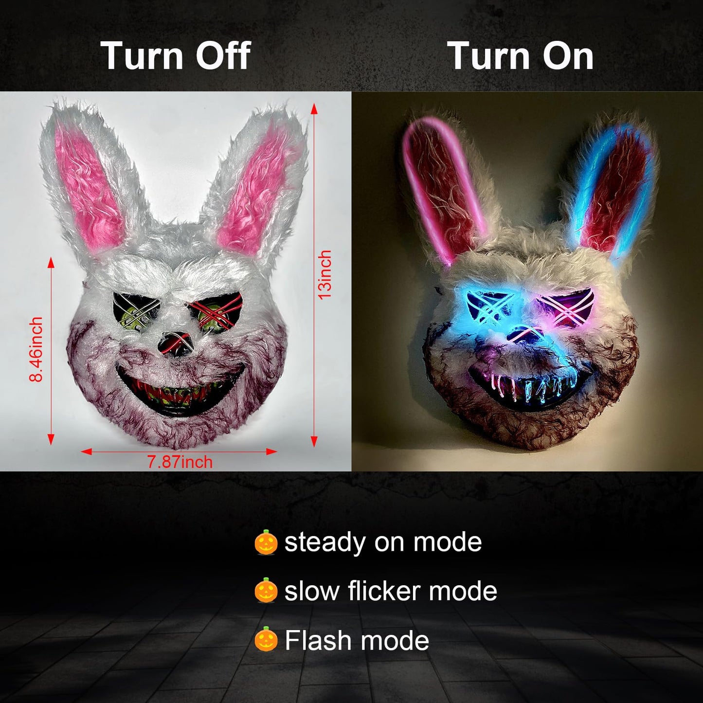 AndTree Halloween Face Mask, Bloody Bunny Rabbit Scary Mask, Halloween Costumes for Cosplay, Scary Costume Party