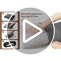 PEUJEW Small Shredded Memory Foam Pillow, Camping Pillow Travel Pillow - Compressible Medium Firm, Breathable Cover, Ideal...