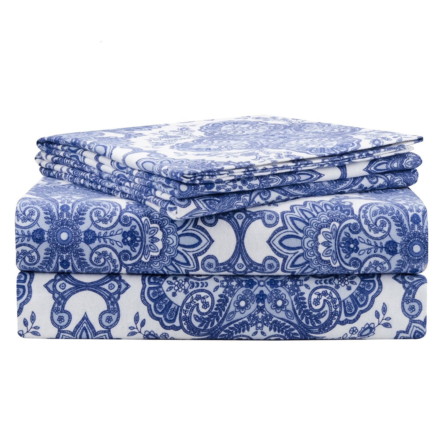 Pointehaven 200 GSM 100% Cotton Flannel Sheet Set, Queen, Alpine - Warm & Cozy - Pre-Shrunk -Deep Pockets - Elastic All Around-Comfy Double Brushed