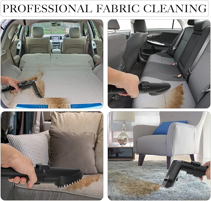 Couch & Upholstery Cleaner Machine, Small Portable Carpet Spot Cleaner Machine, Handheld Car Shampooer with 17KPa Powerful Suction for Deep Cleaning Sofa, Furniture, Mattress, Rug, Stairs & Pet Messes