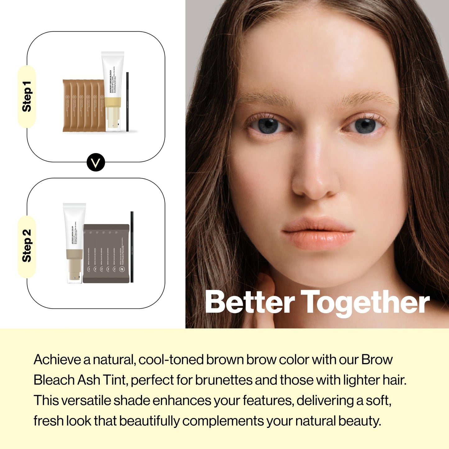 ENTROPY Makeup Brow Bleach Kit, Gentle & Effective Eyebrow Lightening Up-to 4 weeks for All Brow Types, Quick 5-Minute Applicati