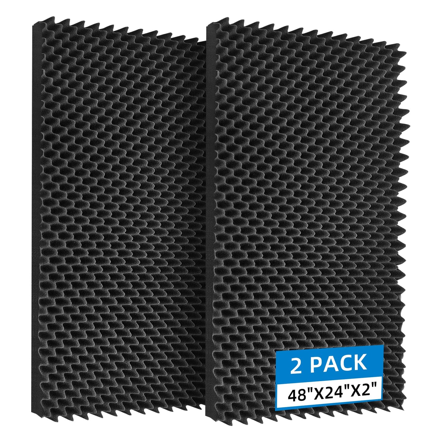 Geynnple 2 Pack Sound Proof Foam Panels |48 24 2 Quick-Recovery Soundproof Wall Panels | High Density Sound Dampening Panels f