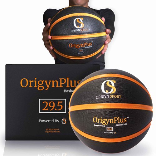 Origyn Sport OrigynPlus Indoor & Outdoor Basketball, 29.5"- Shooting Basketball with Deep Grooves for Proper Hand Placement - Microfiber Composite Leather for Best Grip - Basketballs for Men