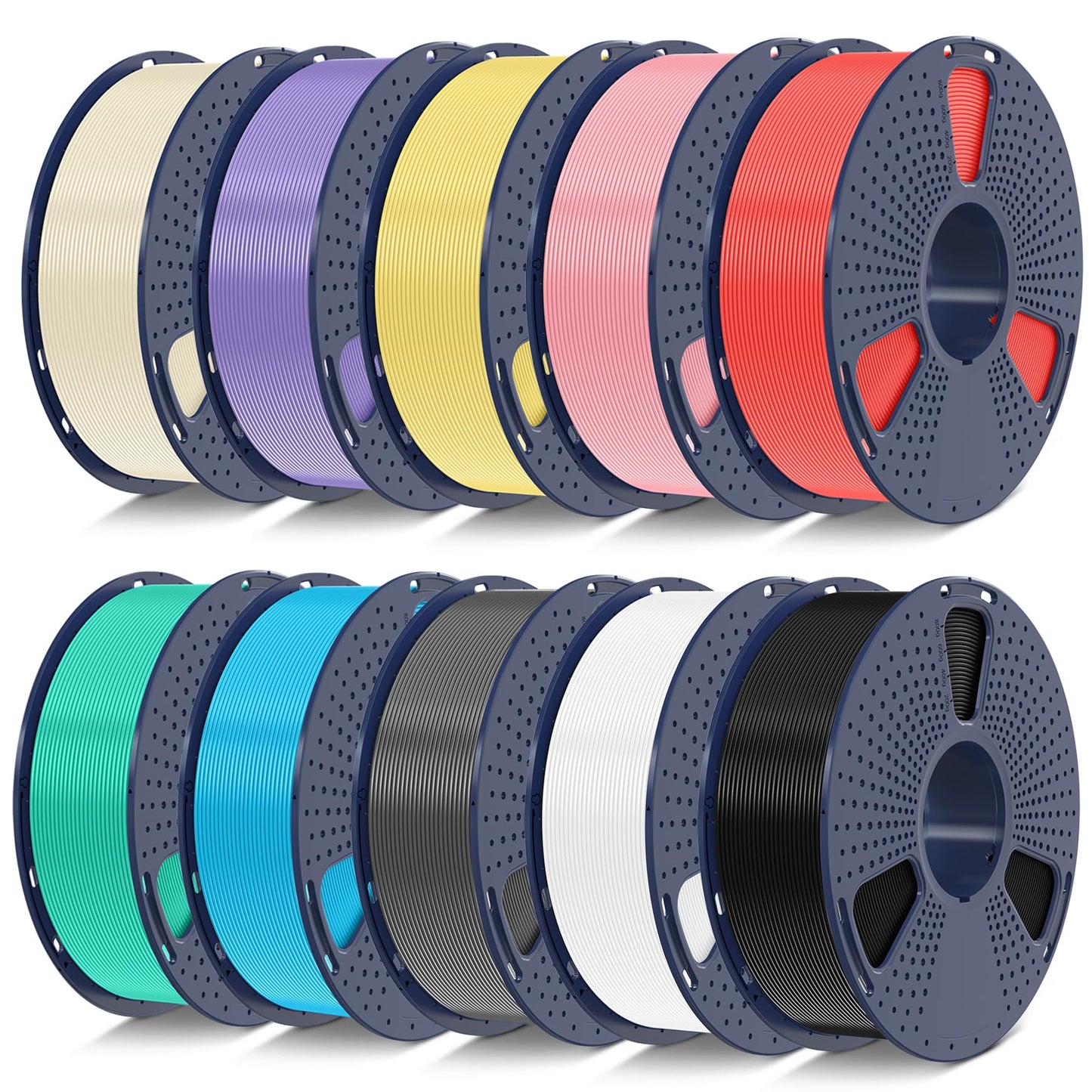 SUNLU 10KG High Speed PLA Meta Filament Bundle, PLA 3D Printer Filament Multicolor 1.75mm, 10kg Total, 1kg per Spool, Black+Whit