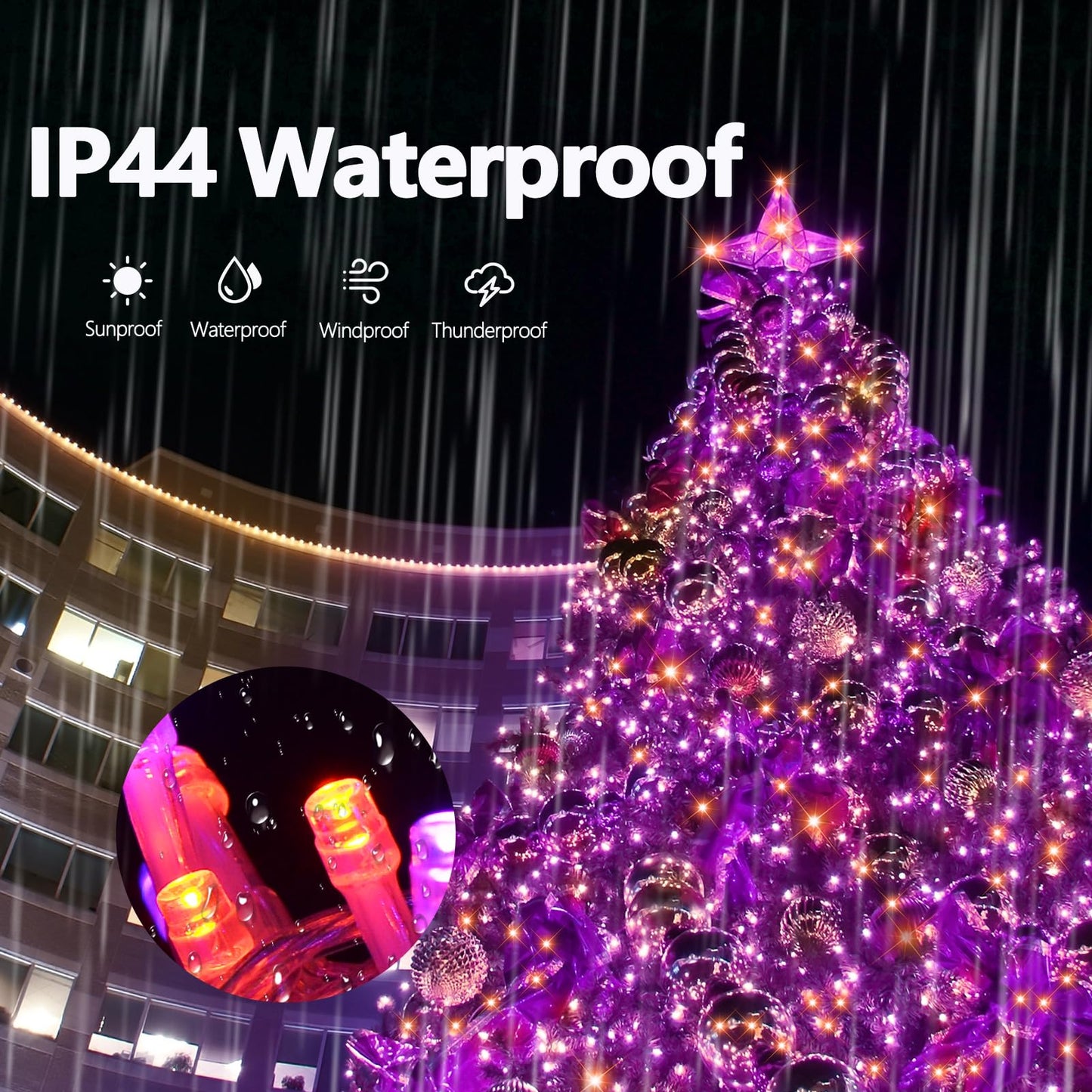 ILLUMINEW Halloween Decorations 300 LED String Lights Plug-in, 8 Modes 108ft Orange Purple Halloween Fairy Lights for Party Bedroom Indoor Outdoor Decor