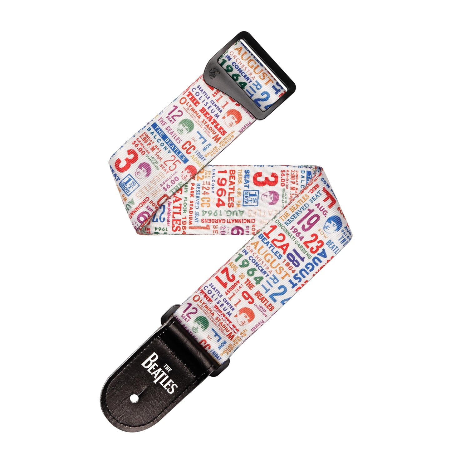 DAddario Beatles Guitar Strap, Ticket Stubs 1965, Polyester