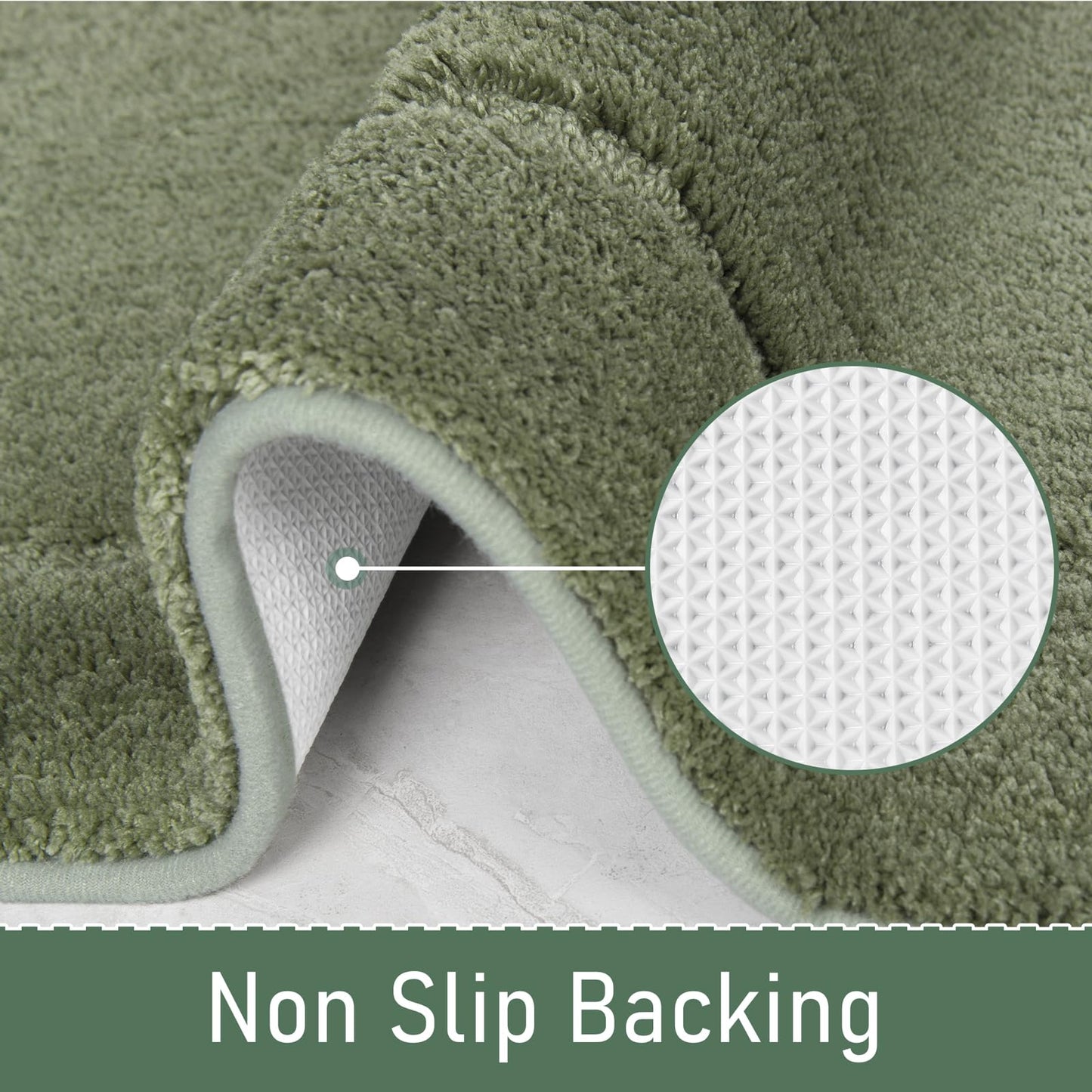 LOCHAS Bathroom Runner Rug, 24" x 60" Long Bath Rug, Non Slip Washable Large Bathroom Rugs Soft Thick Absorbent Bath Mat for Shower, Shaggy Plush Luxury Carpet, Sage Green