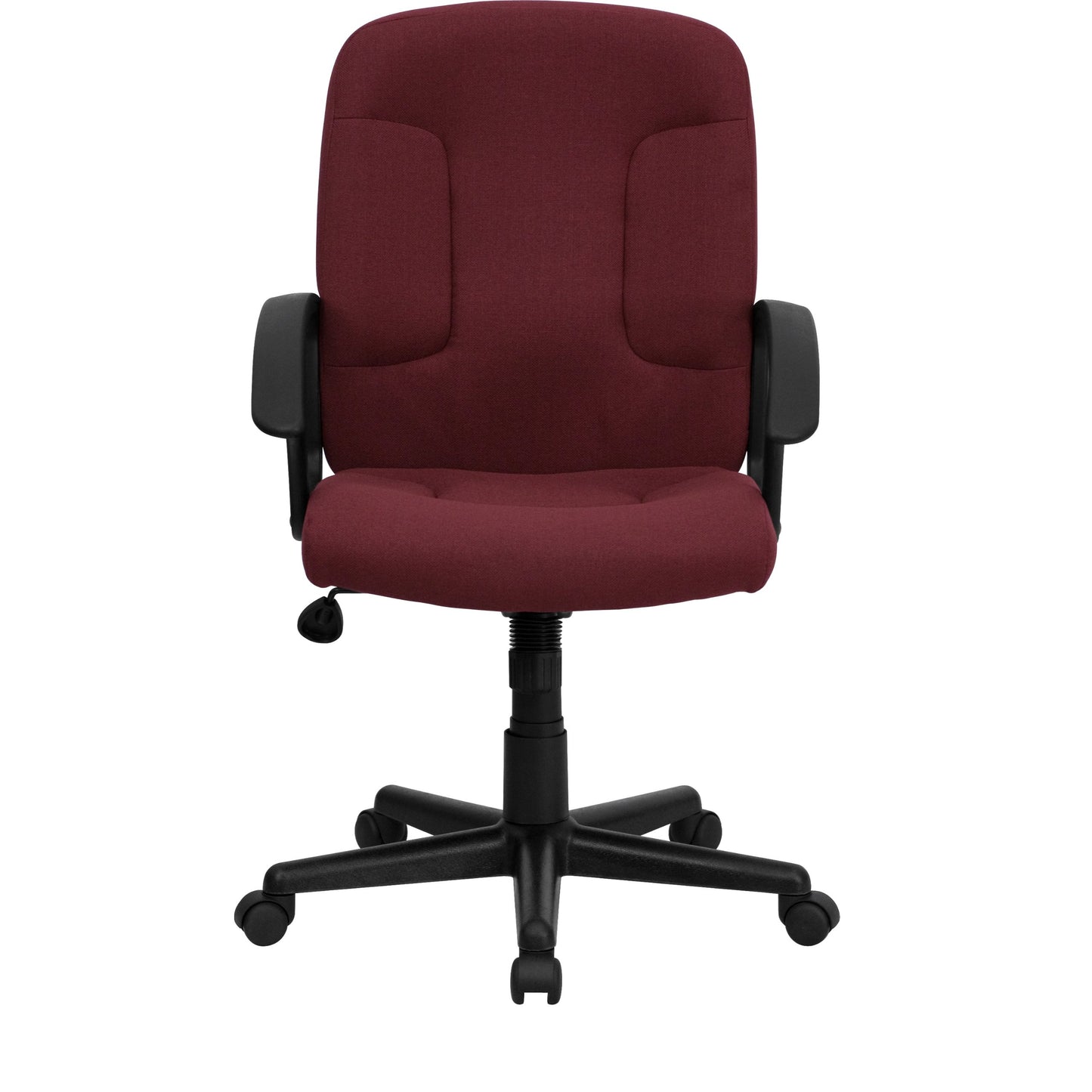 Flash Furniture Garver Mid-Back Burgundy Fabric Executive Swivel Office Chair with Nylon Arms