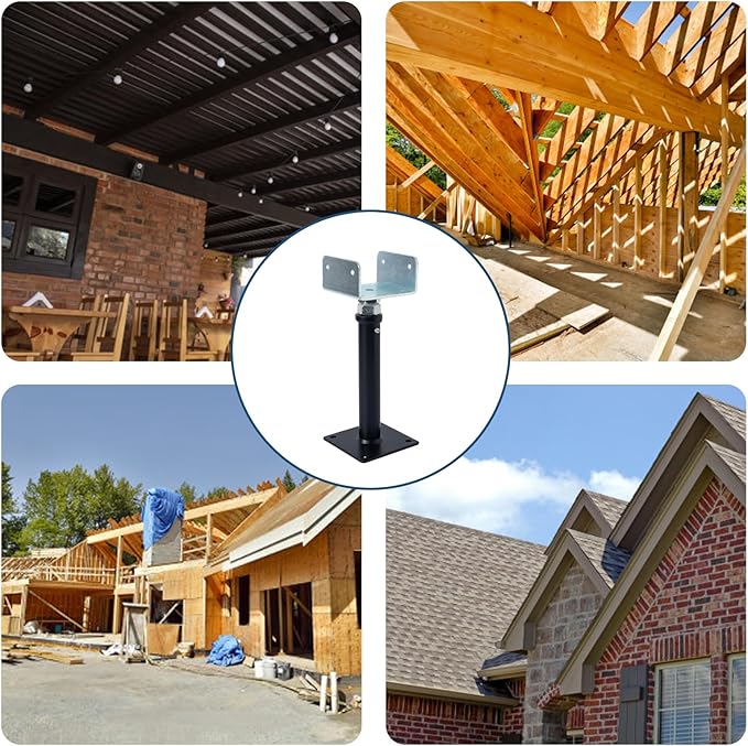 YXGJDP 4 Pack U-Shaped Floor Jack - Adjustable Steel Beam Support for 4x2, 4x4, 4x6 Joists Heavy Duty Screw Jack with U-Head Telepost & House Jack.9-13 Inch Adjustment Range.