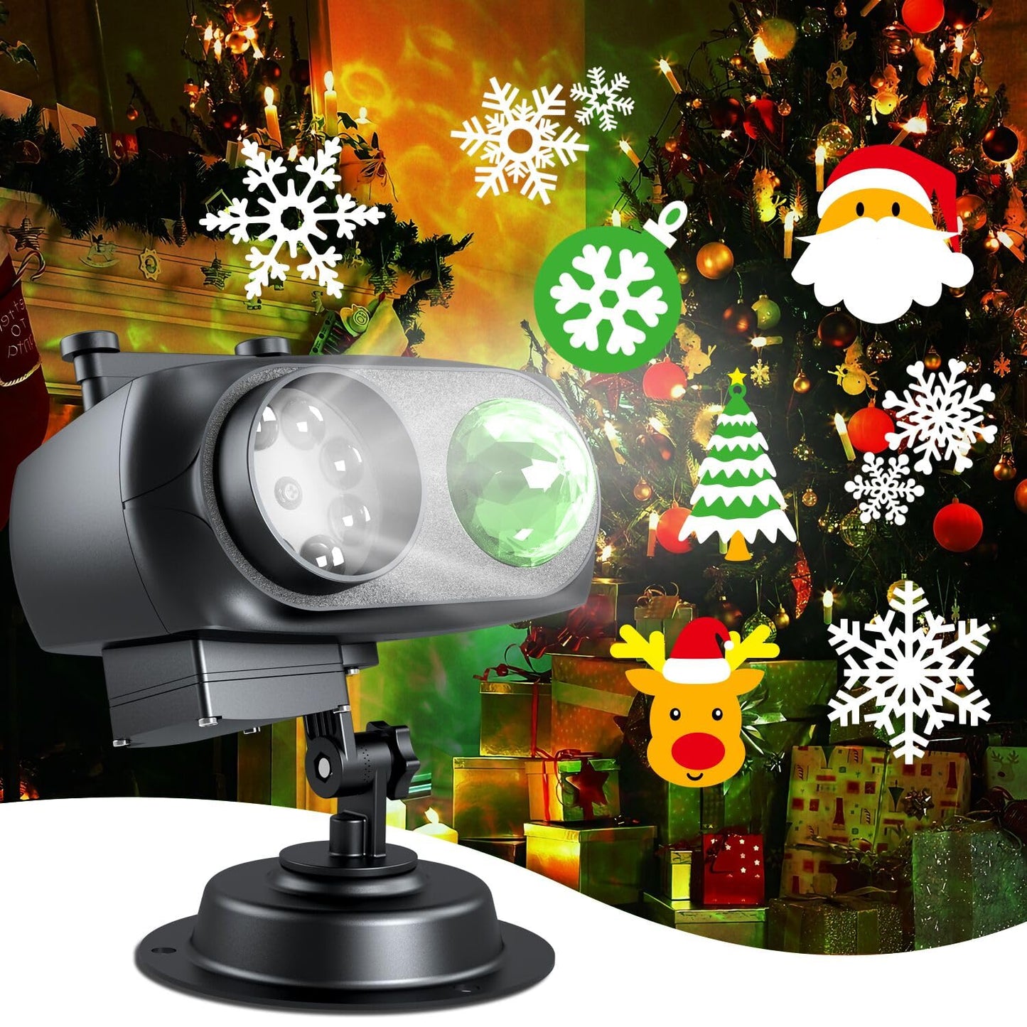 LJBESTM Christmas Projector Lights Outdoor, Halloween Projector, Holiday Projector Lights with 12 Slides for Yard Lawn, Christmas & Halloween Decor,Thanksgiving, 4th July, Easter Lighting