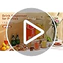 1.5 Gallon 2 PACK Glass Drink dispenser, Beverage Dispenser With Wood Stand, Lemonade Dispenser with Airtight Valve and St...