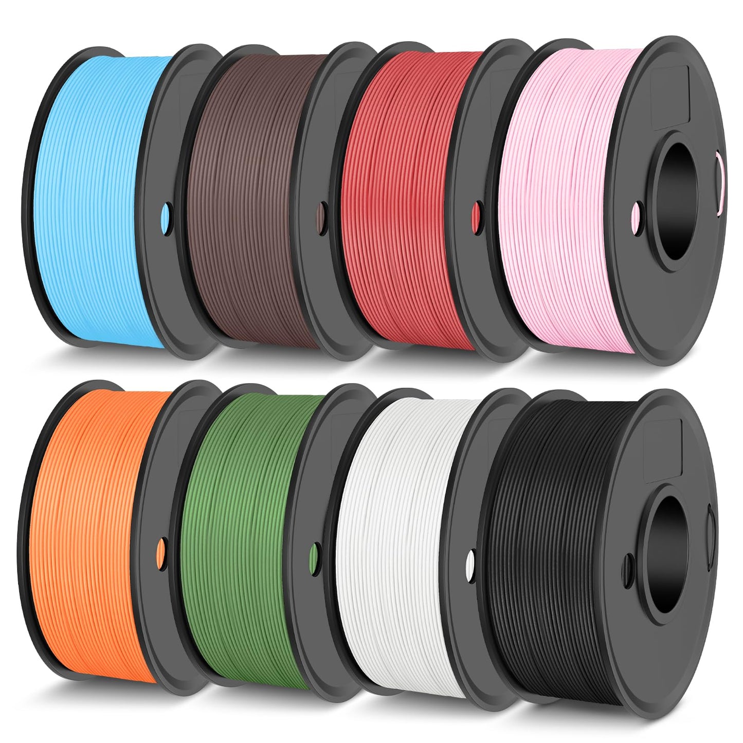 JAYO PLA Filament 1.75mm, 5KG Bulk Pack (11lbs), Large Capacity 3D Printer Filament Bundle, High Precision 0.02mm, Clog-Free, Ea