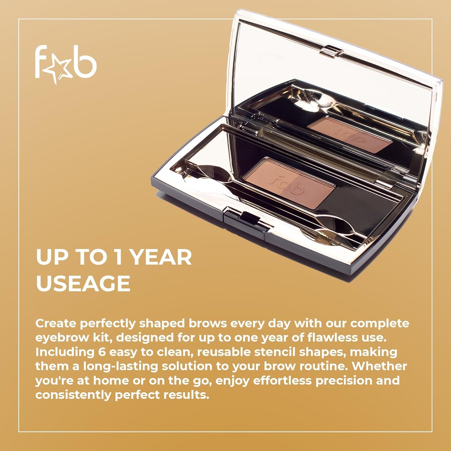 Duo Eyebrow Kit - Ultimate Brow Kit with Compact Powder Mirror and Waterproof Eye Makeup Contour Palette Set (Dark Brown/Chocolate Brown)