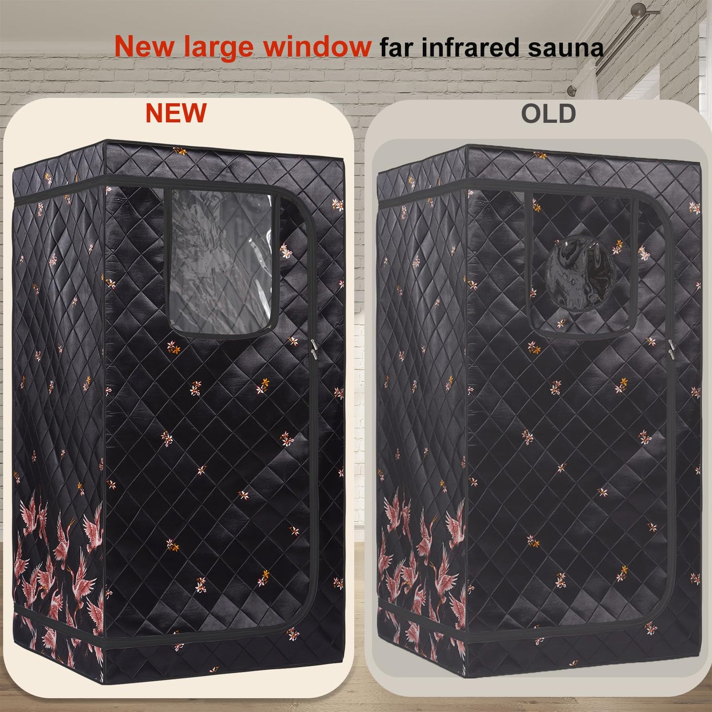 Smartmak Full Size Portable Home Sauna Kit, 1 Person Far Infrared Sauna, Full Body Sauna Tent for Relaxation, with Timer & Temperature Remote Control, Foot Heating Pad,Upgraded Folding Chair - Black