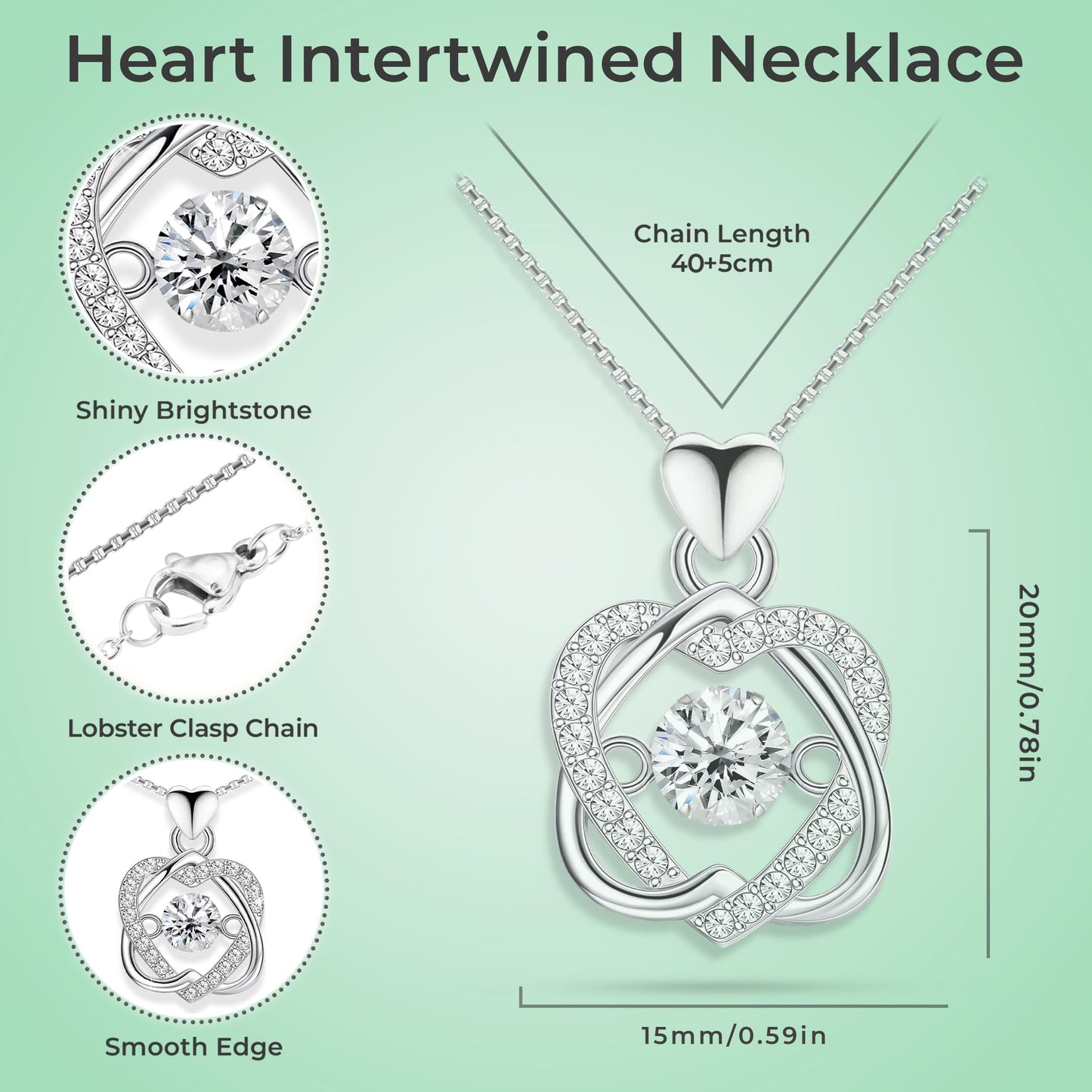 Granddaughter Necklace From Grandma or Grandpa| Grand Daughter Birthday Gift From Grandparent| Grandaughter Dainty Everyday Keepsake Jewelry (Interlocking Heart)