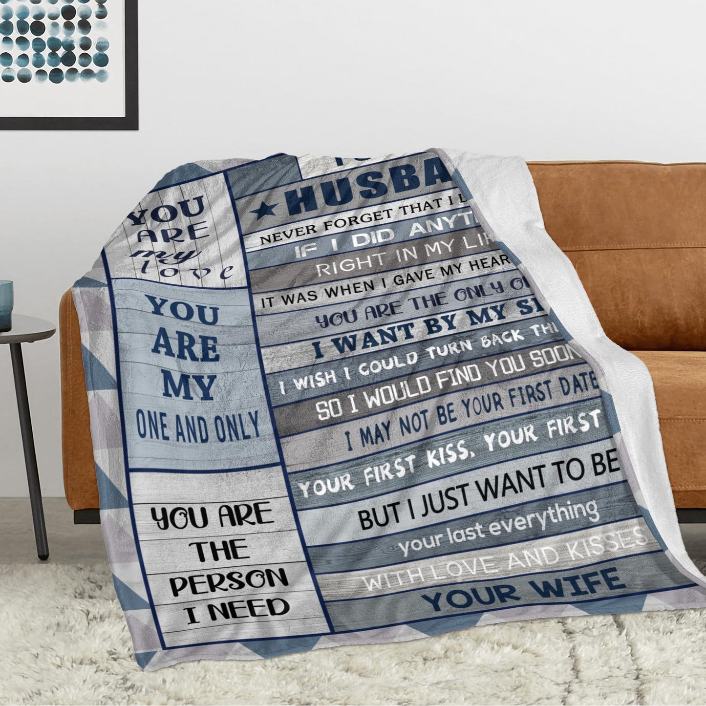 Hocgiwd Gifts for Husband Blanket 60"x50", Birthday Gifts for Husband, Wedding for Men Him Husbands, Husbands Fathers Day Present from Wife