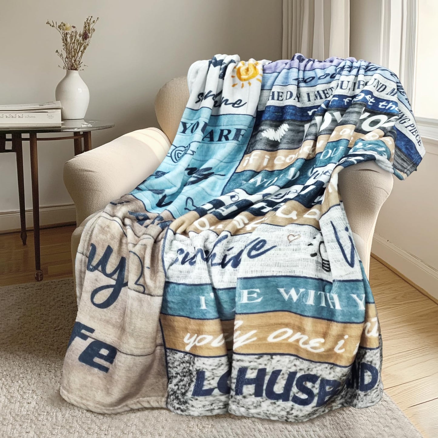 KaGrbves Gifts for Wife- Anniversary Romantic Birthday Ideas for Wife from Husband, Christmas Valentines Day Presents for Her- to My Wifey Throw Blanket 50''*60''