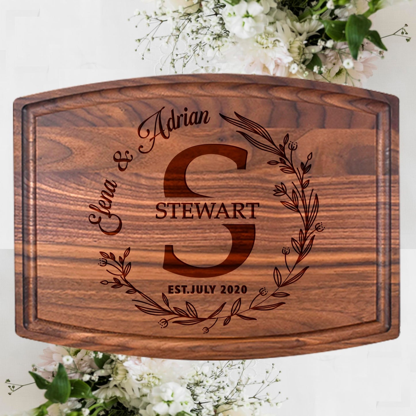 Custom Engraved Charcuterie Board – Personalized Wooden Cutting Board, Unique Gift for Weddings, Bridal Showers, Anniversaries, Christmas, Realtors, Parents & Housewarming