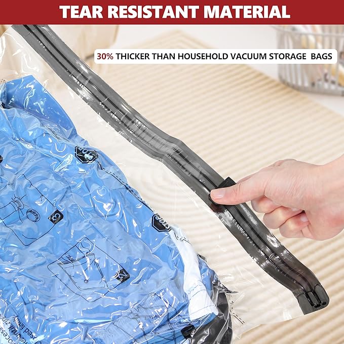 SUOCO Travel Vacuum Bags with Portable Electric Pump, 10 Large Compression Packing Seal Cubes for Clothing Suitcase Luggage Organizer, Space Saver Clothes Storage Bags