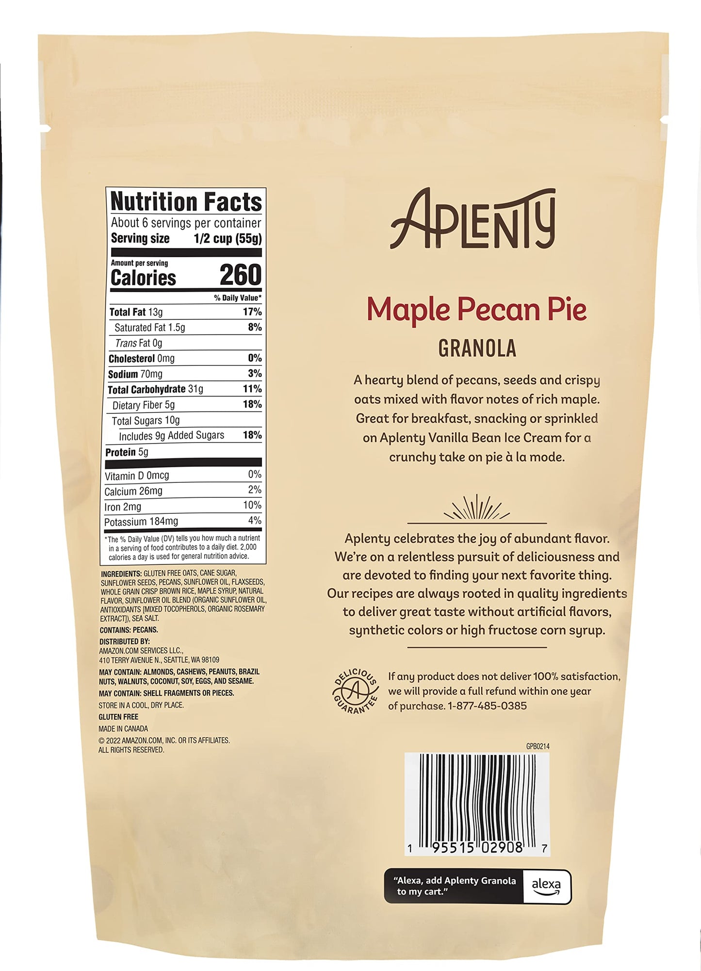 Aplenty Maple Pecan Pie Loose Granola