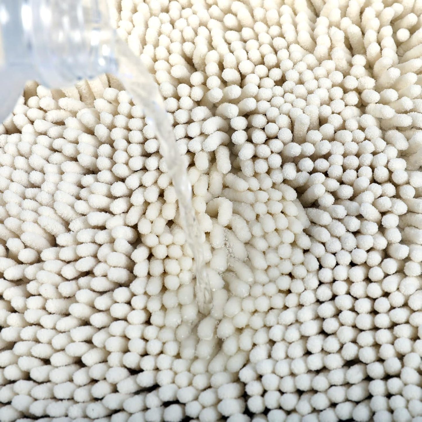 Non-Slip Bath Rug,Extra Soft Microfiber Bedroom Shag Carpet with Anti-Slip Backing,Water/Dust Absorbent Fast Dry Shower Mat,Sound Insulated Stairs Pad,Machine Washable (Ivory,15 x 23 Inches)