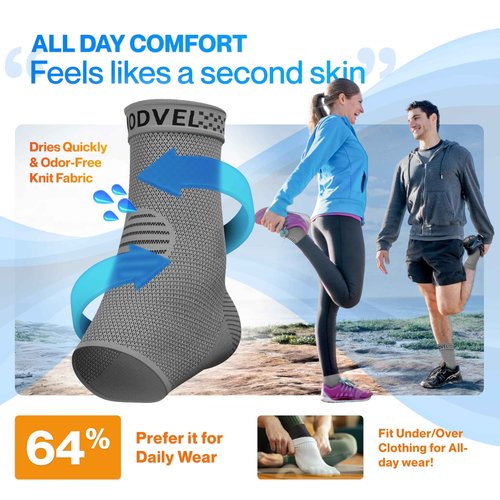 Modvel Foot & Ankle Brace Socks for Sprained Ankle Compression Sleeve - Foot Support for Women & Men - Tendonitis & Arthritis Ankle Brace Sports Running, Torn Ligaments & Women Stabilizing Ankle Wrap