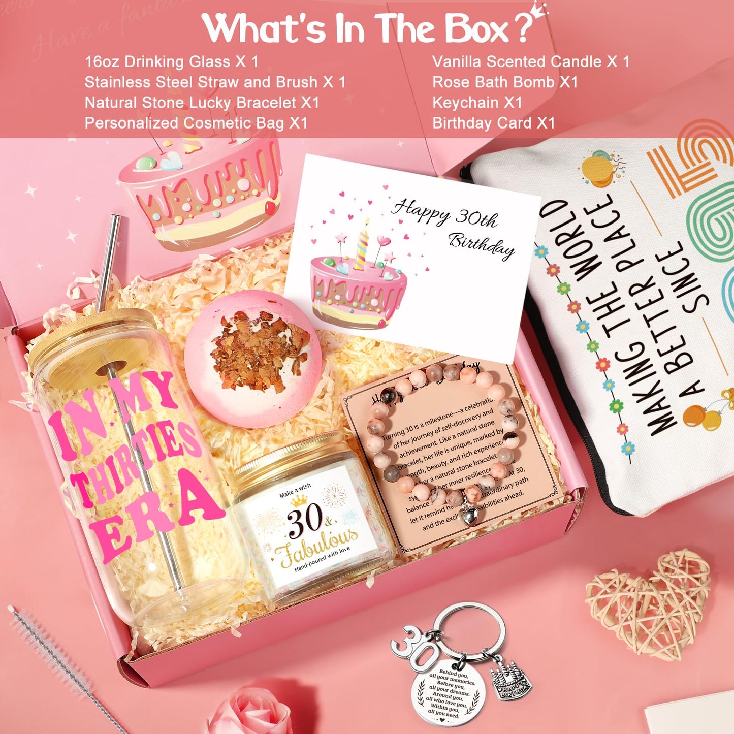 30th Birthday Gifts for Women Her, 30 Year Old Birthday Gift for Women, 1995 Birthday Gifts, Gift for Woman 30s, 30th Birthday Decorations for Her, 30 Fabulous Gifts