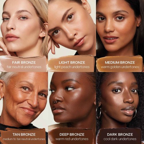 Saie Sun Melt Duo - The Big Brush - Soft, Multi-Use Liquid + Cream Makeup Brush With Synthetic Bristles Bundled With Sun Melt Bronzer in Light Bronze - Buildable Cream Contour, Velvet Finish (1 oz)