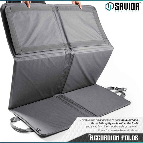 Savior Equipment Tactical Quick Release All-Purpose Shooting Mat, Deluxe Padded Foldable Design w/Carrying Handle, Bipod Preload, Extended Dust Mat