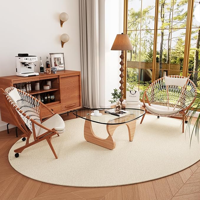 LUCKIIA Coffee Tables Glass Small Farmhouse Coffee Table Mid-Century Modern Wood Center Table for Living Room, Original Transparent, 36 Inch
