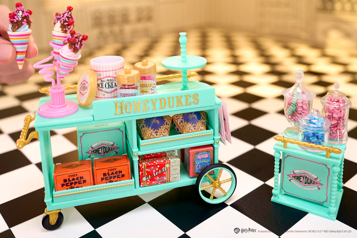 MGA's Miniverse Make It Mini Honeydukes Trolley Harry Potter Mini Collectibles, 50+ Pieces, DIY, Resin Play, Replica Food, NOT Edible, Collectors, 8+
