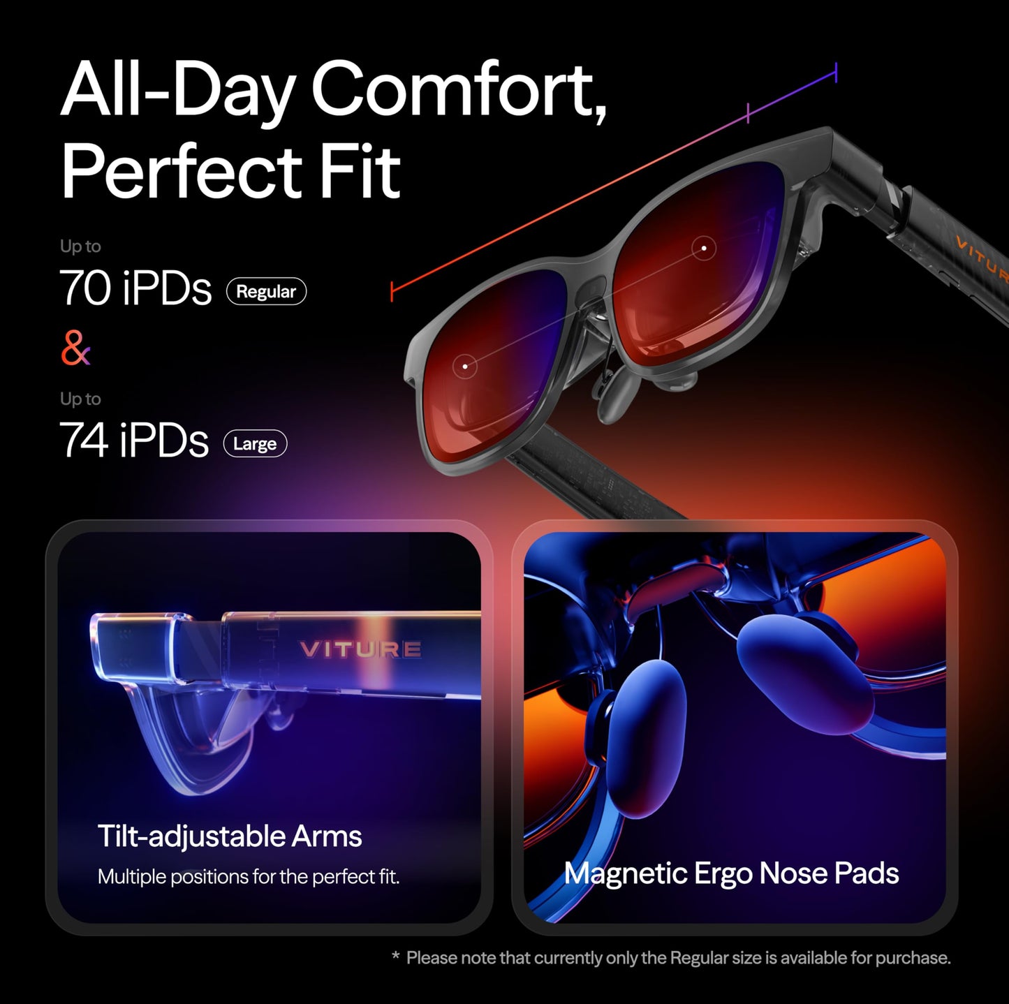 Viture Luma Pro Xr Glasses - 152 1200P Ultra Sharp Display, 1000 Nits, 52 Fov, Dimming Adjustments, For Iphone 16/15, Android