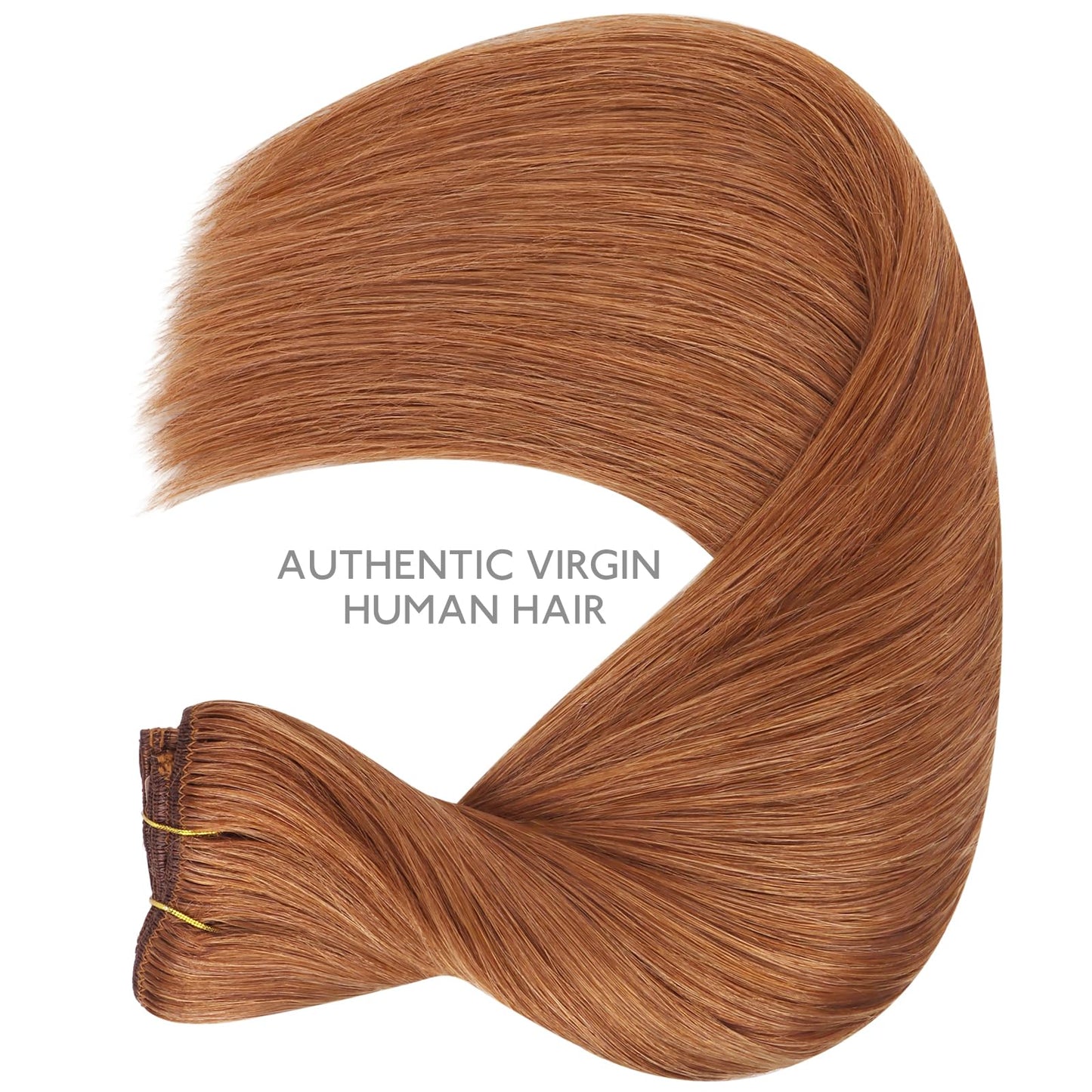 WENNALIFE Clip in Hair Extensions Real Human Hair, 20 Inch 120g 7pcs Cinnamon Terra Copper Remy Hair Straight Natural Extensione