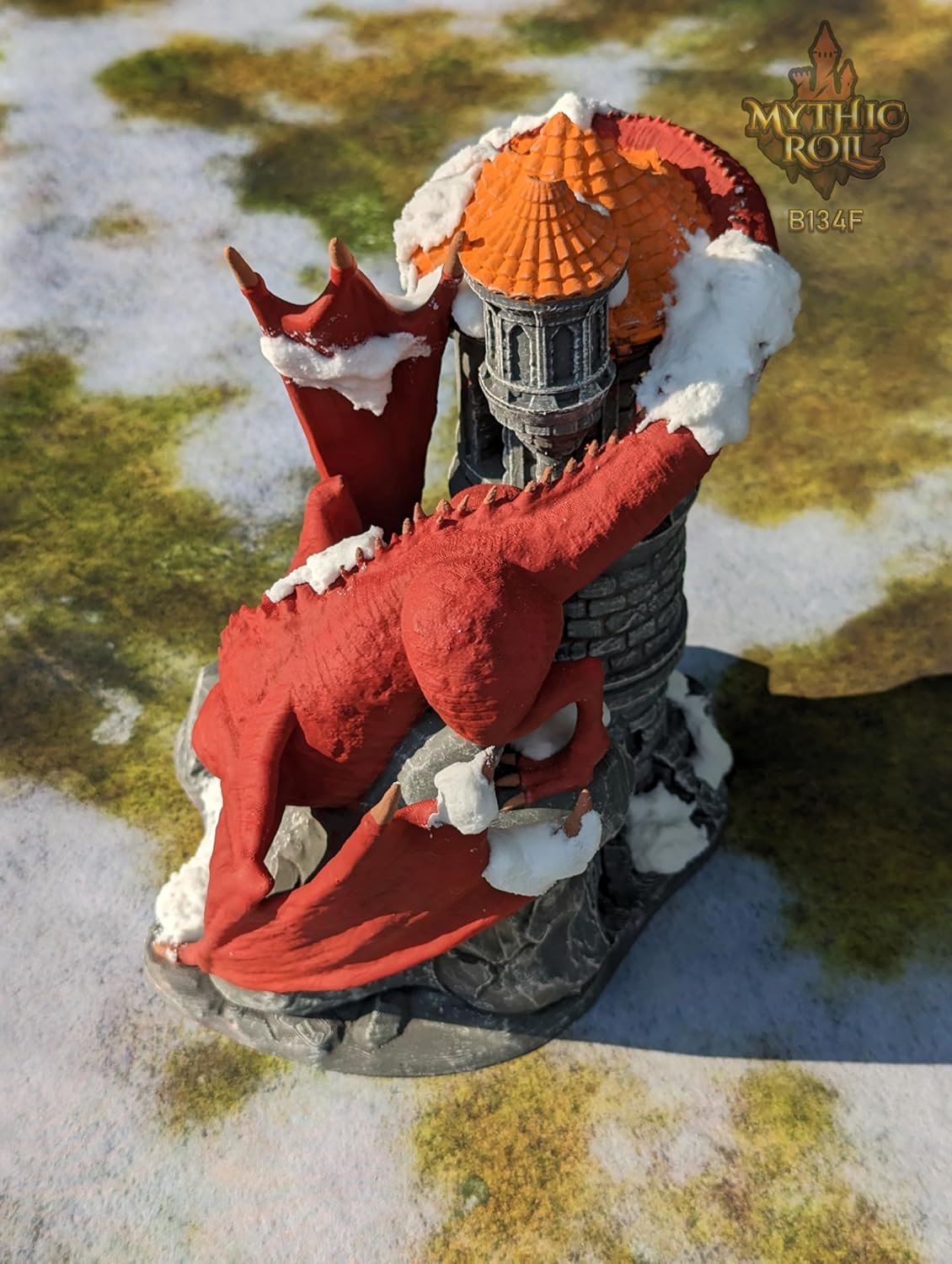 Dragon 3D Printed Dice Tower - Mythic Roll Collection - Unchained Games - Ascend to New Heights with your Rolls! (21.) Silk-Dwarven Bronze)
