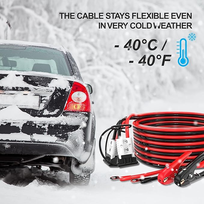 800A Jumper Cables,Heavy Duty 1 Gauge 30 Feet Battery Cable for Car,Quick Connect Booster Battery Wires with Alligator Clips,Carrying Bag for Cars Truck SUV