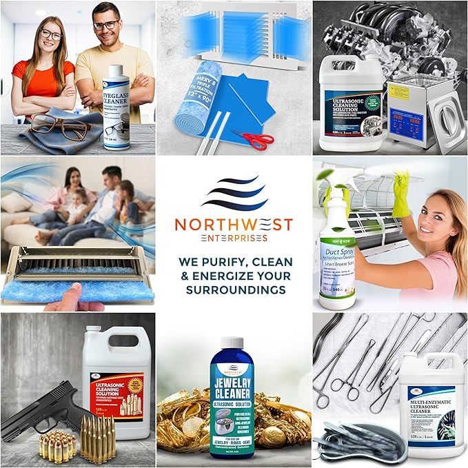 NORTHWEST ENTERPRISES Ultrasonic Eyeglass Cleaner Solution. Concentrated Glasses Cleaner for use in Sonic and Ultrasonic Machines. (2)