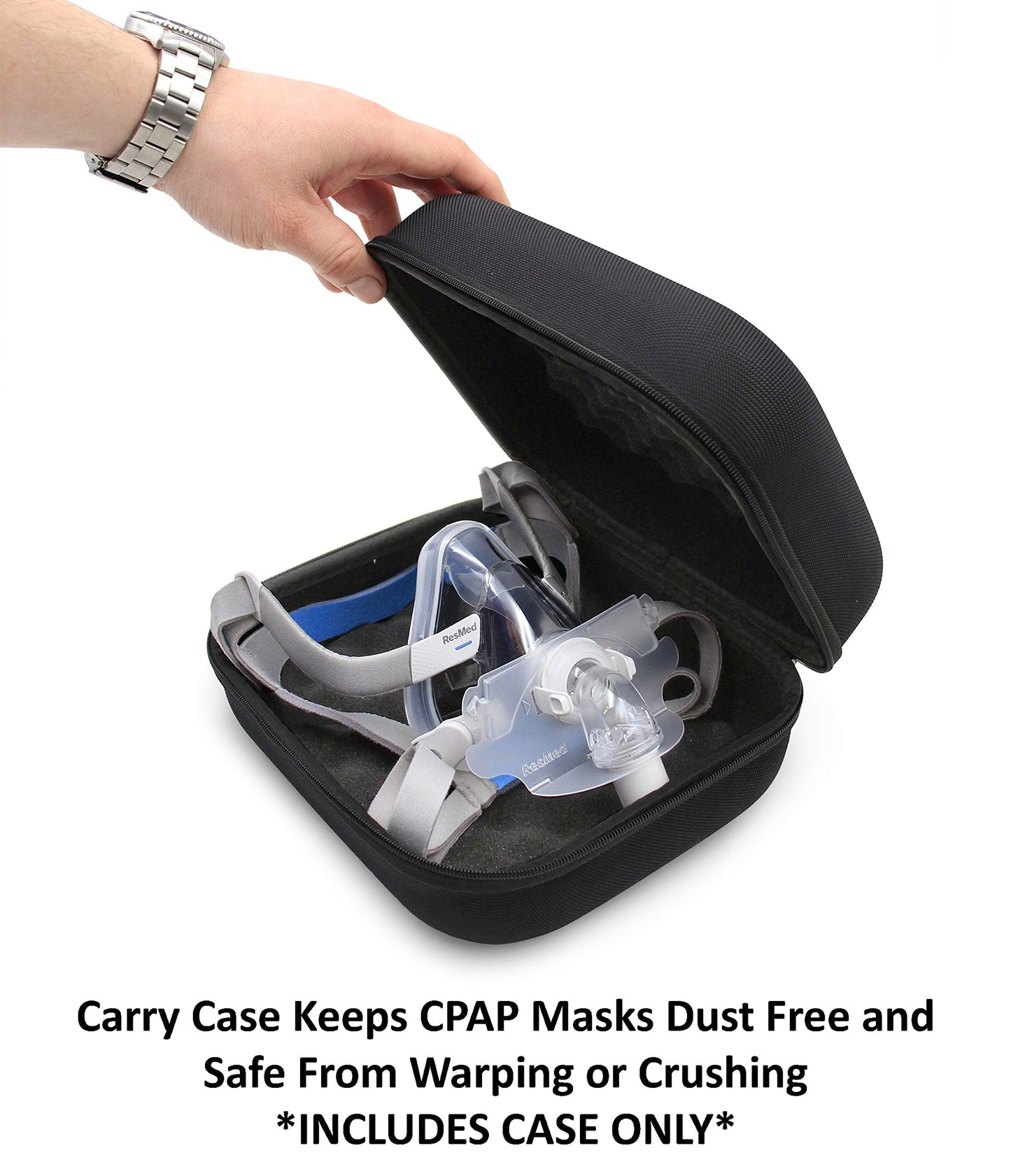 CASEMATIX CPAP Face Mask Storage Case Compatible with ResMed Airtouch F20, Airfit Full Face and More Sleep Apnea Accessories, Blocks Dirt and Dust - CASE ONLY
