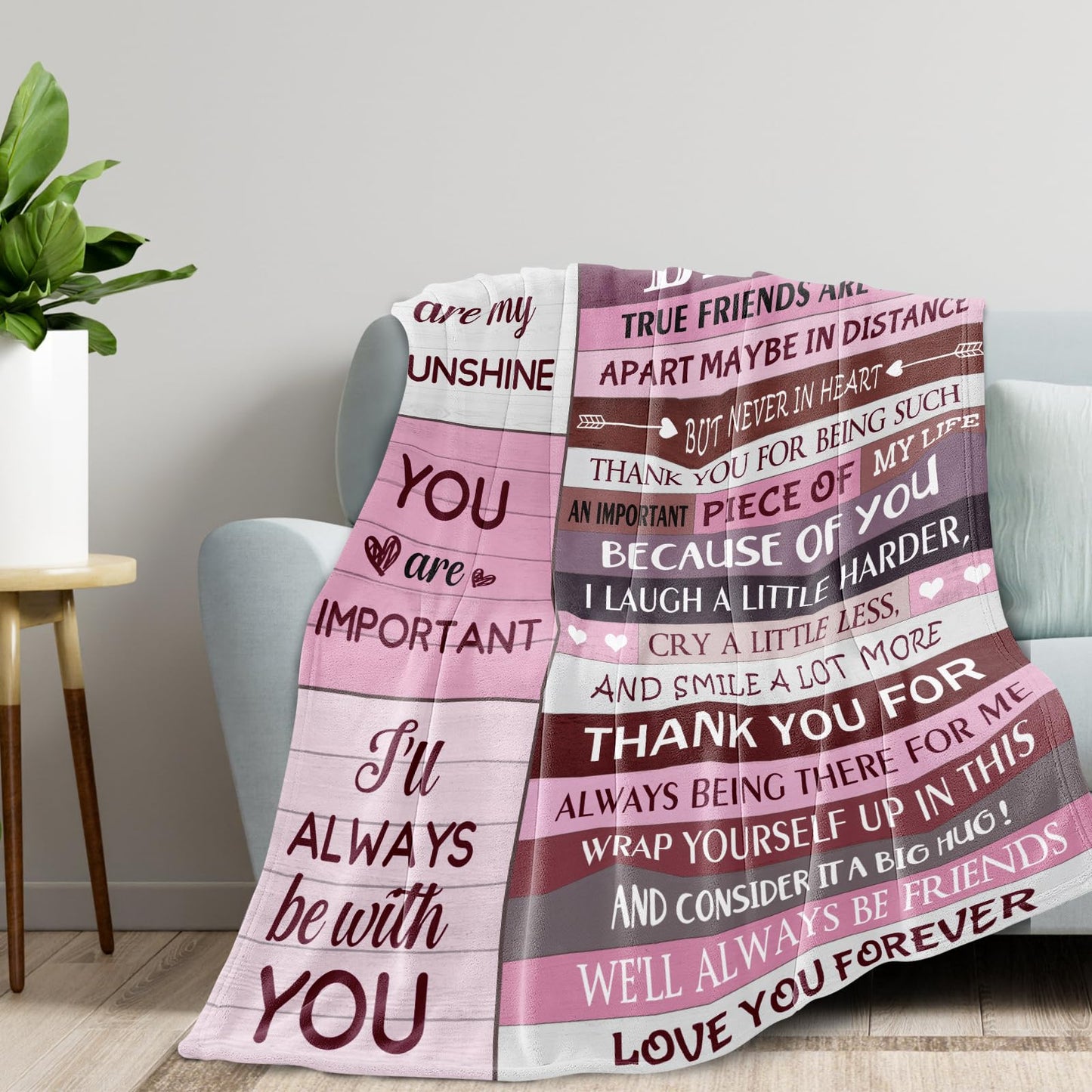 Pozevan Best Friend Birthday Gifts, Bestie Gifts for Women, Friendship Present, Soul Sister Gifts Ideas Blanket (60x50 Inches)