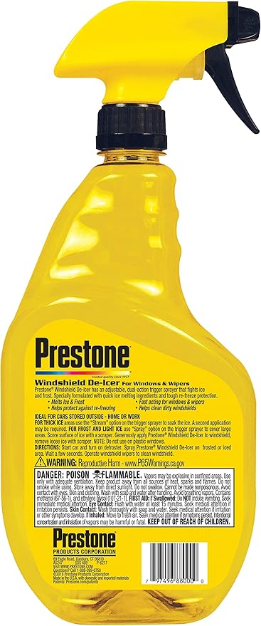 Prestone Trigger Spray Windshield De-Icer, 32 oz., Pack of 6