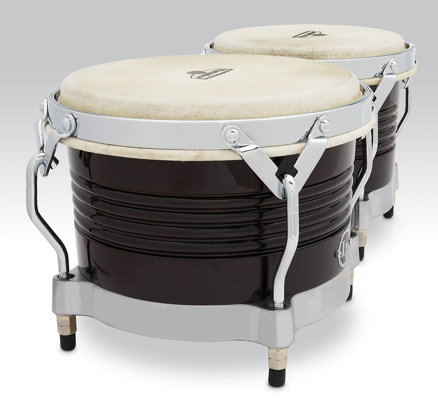 Latin Percussion M201 Lp Matador Wood Bongos - Dark Brown/Chrome 8.625-Inch