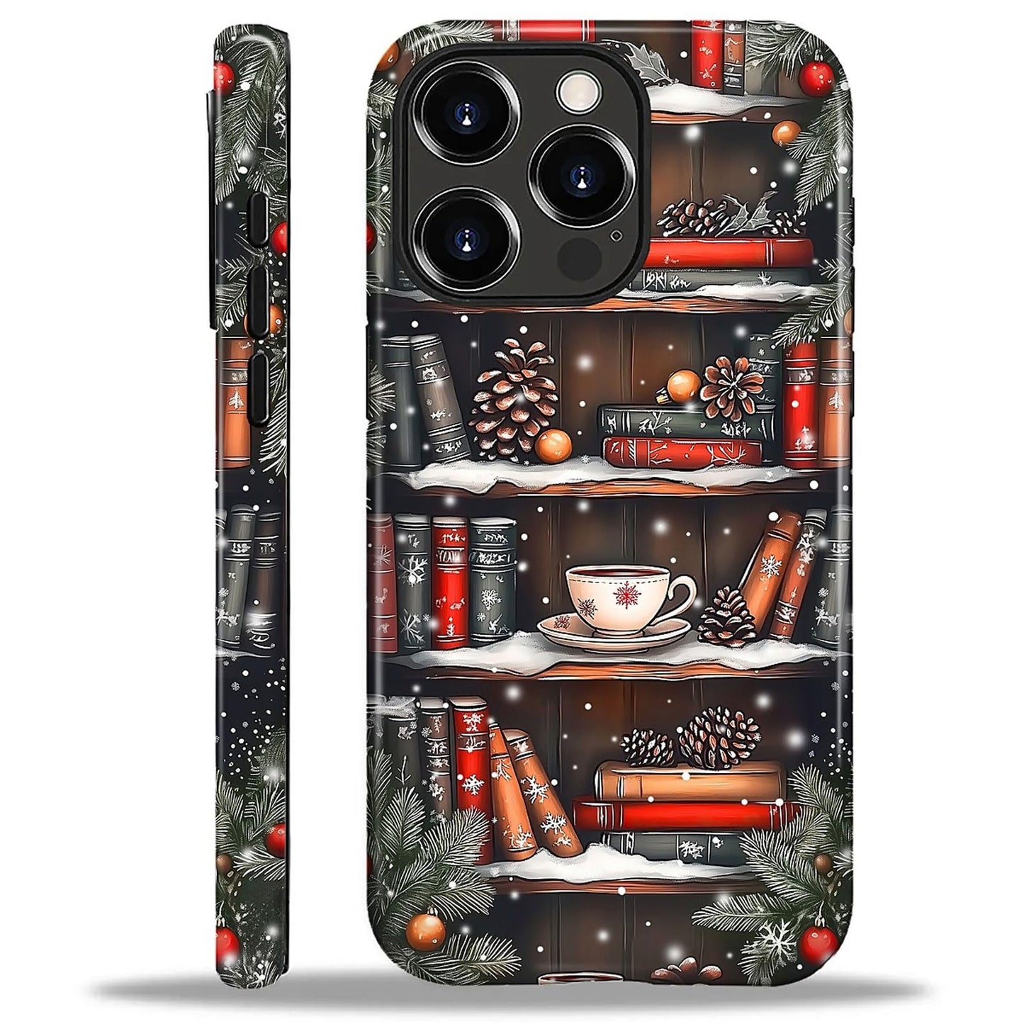 Goodsprout for iPhone 16 Pro Case,Hybrid 2-Layer Hard Shell + Silicone Protective Case -Resistant Shockproof- Christmas Tree Sno