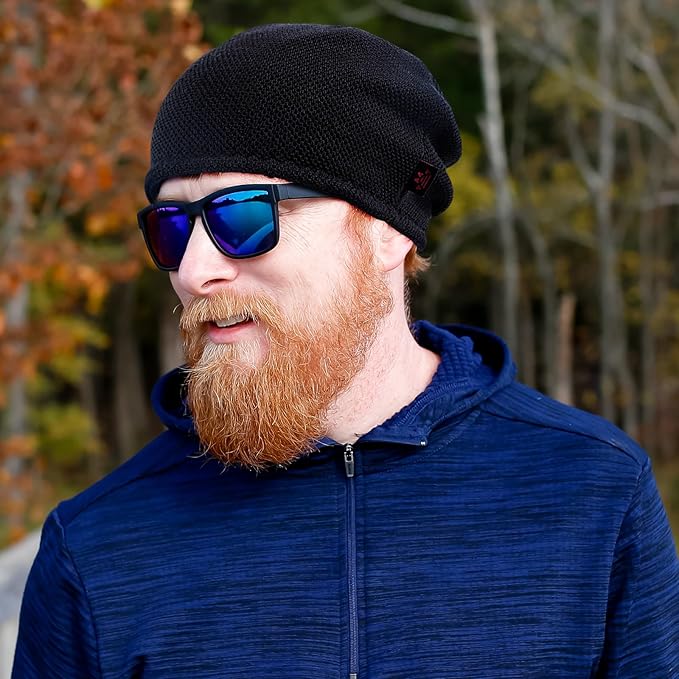 Lvaiz Mens Winter Beanie Hat Warm Fleece Lined Skull Cap for Men Reversible Women Windproof Watch Hat Knit Warm Unisex Beanie