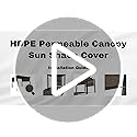 Universal Pergola Replacement Canopy Shade Cover with Breathable HDPE Fabric & Rod Pockets for 10 x 10 FT Pergola, Canopy ...