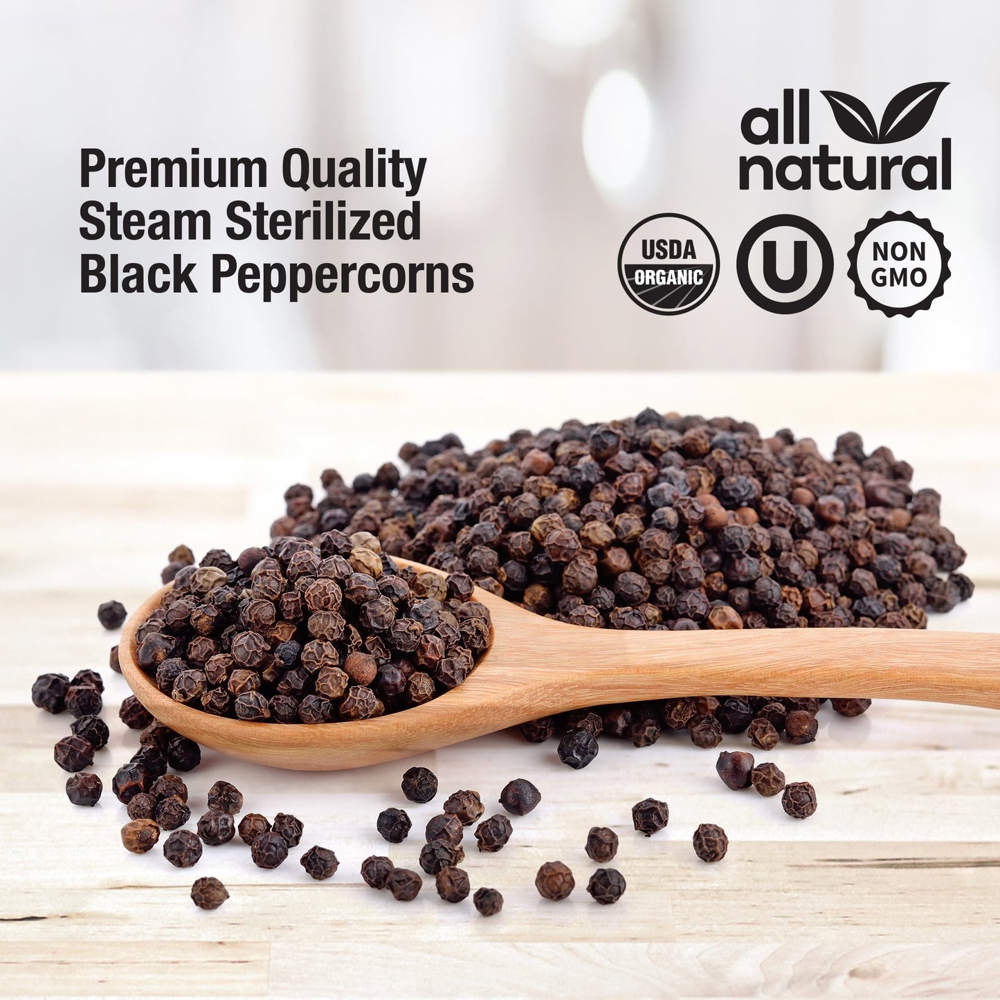 The Spice Lab Pink Himalayan Salt Coarse 2.2 Pound Tub & USDA Organic Tellicherry Peppercorns 18oz Tub - Combo Salt and Pepper Gift Pack - Peppercorns for Grinder