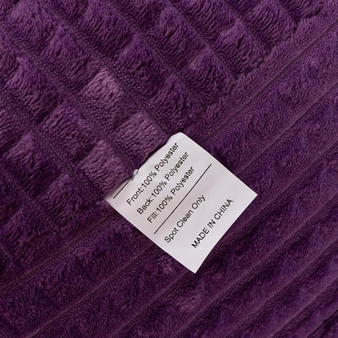 A Nice Night Reading Pillow Bed Wedge Large Adult Children Backrest with Arms Back Support for Sitting Up in Bed/Couch for Lounging Bedrest,Waffle Stereoscopic Design,Purple